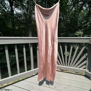 Paper Heart Mocha Maxi Slip Dress Side Slit Size S